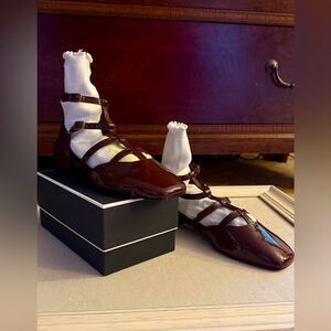 Seychelles Kissing Booth Mary Jane Flat shoes Burgundy patent leather 9.5 NWOT